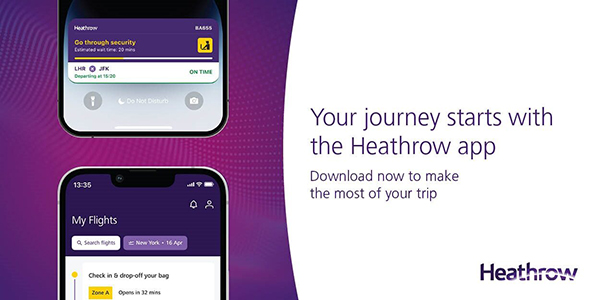 Your journey starts with the Heathrow app. Download now to make the most of your trip.