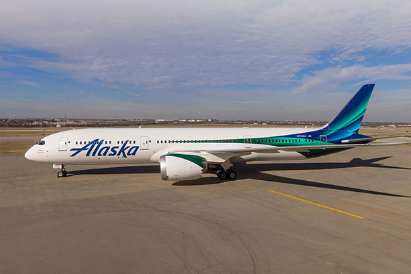 Alaska Airlines arrives at Heathrow